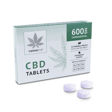 Cannaline CBD Tabletten mit B-Komplex, 600 mg CBD, 10 x 60 mg im Mellow Peaks CBD Smartshop, Q24 Imst, Österreich kaufen