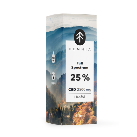 Hemnia Vollspektrum CBD Hanföl 25%, 2500 mg, 10 ml im Mellow Peaks CBD Smartshop, Q24 Imst, Österreich kaufen