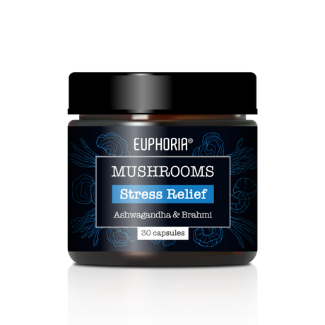 Euphoria Mushrooms Stress Relief Blend Ashwagandha & Brahmi im Mellow Peaks CBD Smartshop, Q24 Imst, Österreich kaufen