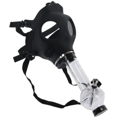 Gasmaske Bong schwarz/transparent
